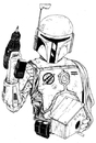 Cartoon: boba fett (small) by chrisse kunst tagged star,wars,boba,fett,handwerk