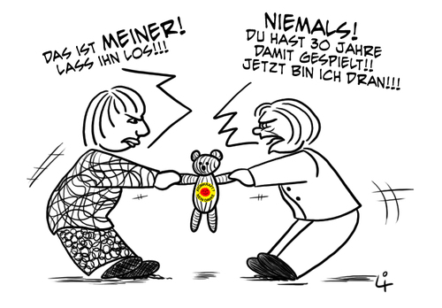 Cartoon: der atomteddy (medium) by elke lichtmann tagged energie,umwelt,grün,danke,nein,atomkraft,atomausstieg,teddy,roth,claudia,merkel,angela