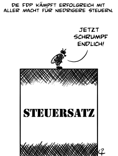 Cartoon: FDP senkt erfolgreich Steuern (medium) by elke lichtmann tagged fdp,liberal,rösler,westerwelle,steuer,senken,steuersatz,unwichtig