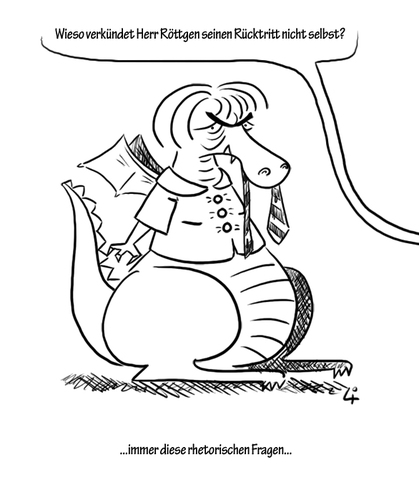 Cartoon: Wo ist Röttgen? (medium) by elke lichtmann tagged röttgen,merkel,rücktritt,drachen,minister,pressekonferenz