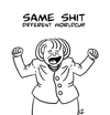 Cartoon: same shit different worldcup (small) by elke lichtmann tagged merkel,jubel,jubilation,cheer,chancellor,kanzler,kanzlerin,fußball,football,soccer,goal,tor,worldcup,weltmeisterschaft,2006,2010,2011,frauen,männer