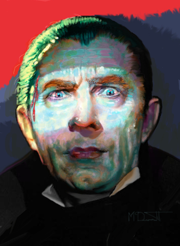 Cartoon: Bela Lugosi as Dracula (medium) by McDermott tagged belalugosi,dracula,horrormovies,monsters,scary,mcdermott,new