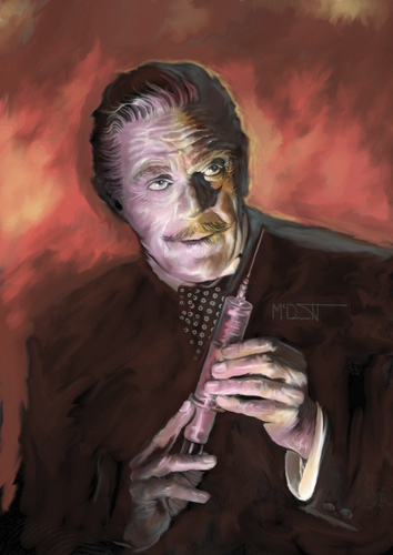 Cartoon: Illustration of Boris Karloff (medium) by McDermott tagged mcdermott,comedy,horror,monster,scary,monstermovies,boriskafloff