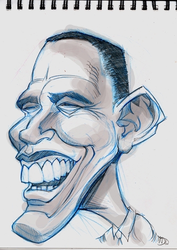 Cartoon: Caricature of Barack Obama (medium) by McDermott tagged caricature,barackobama,president,famous,tv,whitehouse