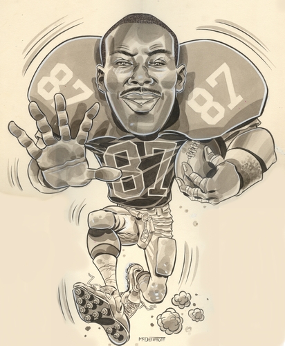 Cartoon: Caricature of Ben Coates (medium) by McDermott tagged football,bencoates,caricature,patriots,newengland