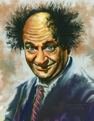 Cartoon: Caricature of larry Fine (medium) by McDermott tagged larryfine,moehoward,curly,3stooges,mcdermott,comedy,tvland