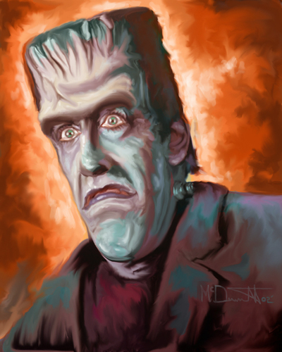 Cartoon: Herman Munster (medium) by McDermott tagged tvland,hermanmunster,tv,munsters,actors,mcdermott,caricature