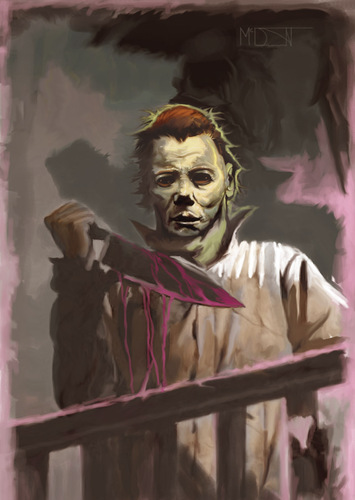 Cartoon: Illustration of Micheal Myers (medium) by McDermott tagged micheal,myers,halloween,movies,horror,mcdermott,robzombie,johncarpenter