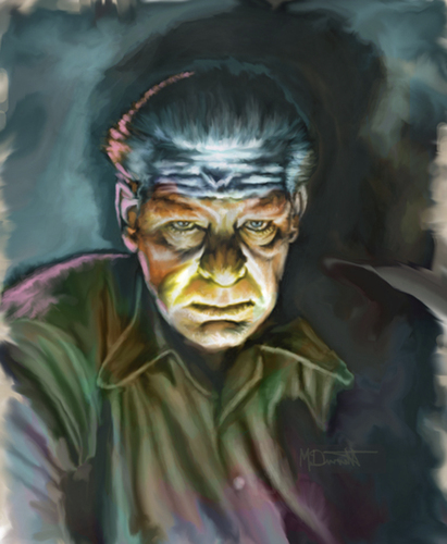 Cartoon: Lon Chaney Jr (medium) by McDermott tagged lonchaneyjr,horror,mcdermott,movies,oldmovies,scary,famous,people,blackandwhitemovies