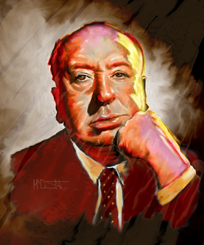 Cartoon: Portrait of Alfred Hitchcock (medium) by McDermott tagged alfredhitchcock,movies,horror,suspence,tv,mcdermott