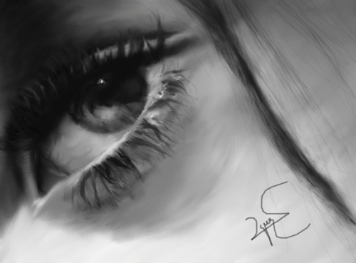 Cartoon: eye and love (medium) by ressamgitarist tagged drawing,portrait,photoshop