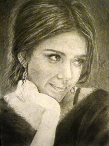 Cartoon: jessica alba (medium) by ressamgitarist tagged drawing,portrait