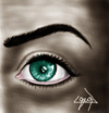 Cartoon: green eye (small) by ressamgitarist tagged drawing,portrait,photoshop