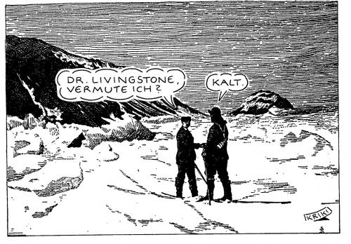 Cartoon: Dr. Livingstone (medium) by Kriki tagged polar,pole,ice,livingstone,expedition,kalt,cold