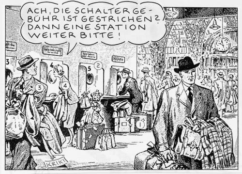 Cartoon: Über Gebühr (medium) by Kriki tagged reisen,bahn,fahrpreise,bahnpreise,tickets,bahnhof,inflation,bahn,db,deutsche bahn,fahrgast,fahrgäste,reise,reisen,urlaub,ferien,verreisen,bahnhof,tickets,inflation,bahnpreise,fahrpreise,preise,ticket,schalter,service,teuer,geld,wirtschaft,gebühren,deutsche