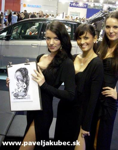 Cartoon: Autosalon-caricature live (medium) by toon tagged girls