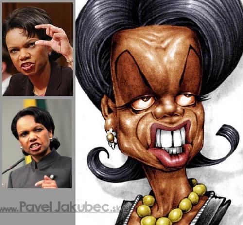 Cartoon: Condoleezza Rice (medium) by toon tagged political,cartoon,portrait,woman,comic,drawing,art