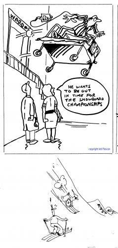 Cartoon: Snowboard (medium) by Jedpas tagged cartoon,snowboard,age,funny