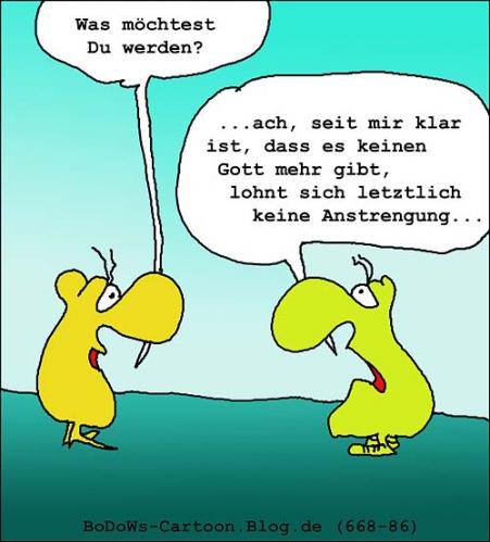 Cartoon: ... gottlos ... (medium) by BoDoW tagged philosophie,religion,ungläubig,gottlos,gott