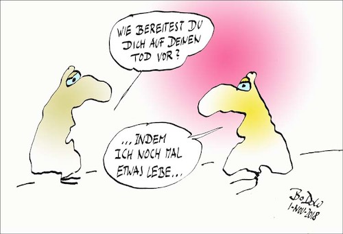 Cartoon: Altersweisheit (medium) by BoDoW tagged alter,weisheit,rod,sterben,leben,gegenwart,sein,hier,und,jetzt