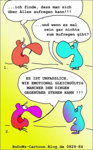 Cartoon: Aufregung geht immer (medium) by BoDoW tagged aufregen,streit,wut,paar,beziehung,gleichgültigkeit