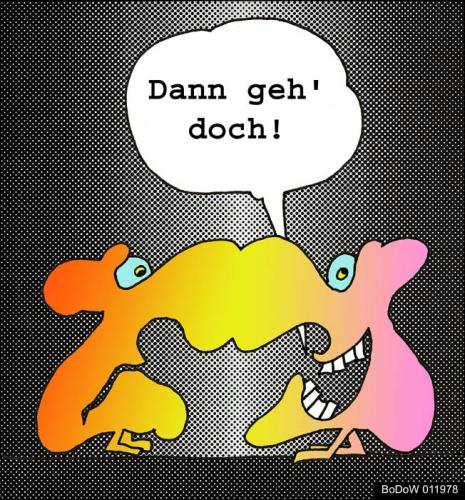 Cartoon: Paar im Endstadium (medium) by BoDoW tagged scheidung,trennung,gehen,verlassen,paar,beziehung,divorce,relationship,couple,seperation,love,liebe
