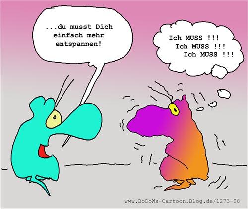 Cartoon: Entspannung (medium) by BoDoW tagged entspannen,freiheit,zwang,müssen,entspannung,stress