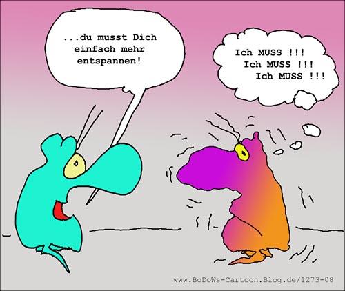 Cartoon: Entspannung (medium) by BoDoW tagged entspannen,freiheit,zwang,müssen,entspannung,stress