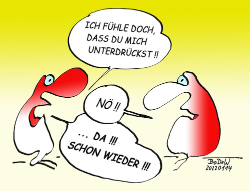 Cartoon: ERWISCHT ... (medium) by BoDoW tagged beziehung,paar,unterdrückung,nö,gefühl