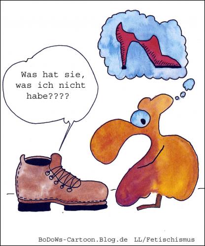 Cartoon: Fetischismus (medium) by BoDoW tagged paar,highheels,schuh,obsession,besessenheit,fetischismus