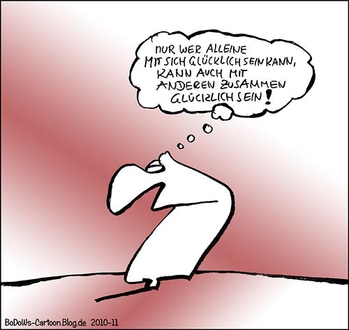 Cartoon: Glückssucher (medium) by BoDoW tagged glücklich,glück,gemeinschaft,einsamkeit,einsam