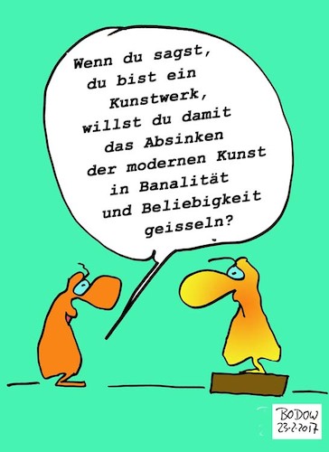 Cartoon: Kunst Kunst Kunst (medium) by BoDoW tagged kunst,alltagskunst,ready,made,sockel,erhöhung,banalität,herabsinken,kultur,kukturkritik