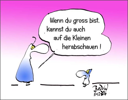 Cartoon: Rosige Aussichten (medium) by BoDoW tagged bind,double,schätzen,gering,verachtung,psychologie,herablassung,zukunft,gross,klein,herabschauen