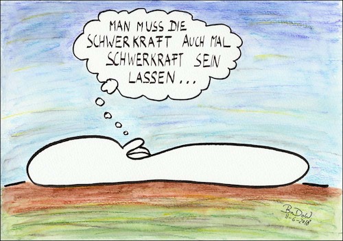 Cartoon: ... entspannte Hingabe .. (medium) by BoDoW tagged schwerkraft,hingabe,relaxen,gravitation,entspannen,liegen,da,sein