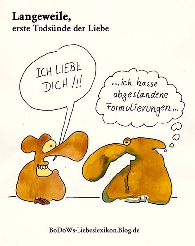 Cartoon: Todsünde der Liebe (medium) by BoDoW tagged beziehung,paar,todsünde,liebe,langeweile,liebeslexikon
