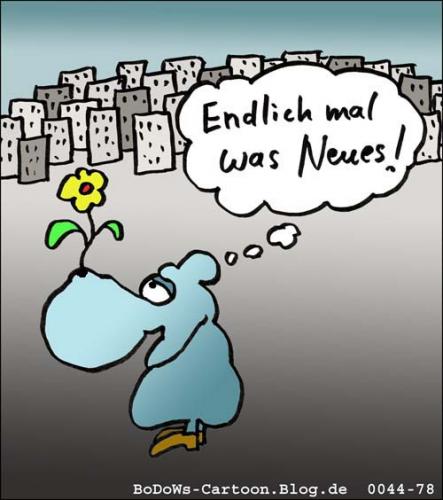 Cartoon: Flower-Power (medium) by BoDoW tagged surprise,überraschung,natur,ökologie,nase,frühling,neues,unwirtlichkeit,blume,stadt