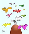 Cartoon: Griesgrämige Bodenhaftung (small) by BoDoW tagged neid,fliegen,saure,trauben,abwerten,nicht,können,überwindung,kognitive,dissonanz,psychologie