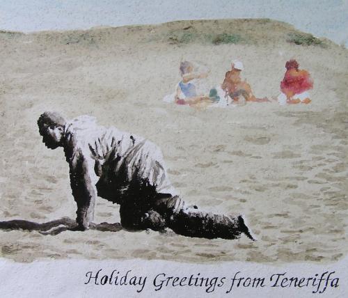 Cartoon: holiday greetings from teneriffa (medium) by oepper tagged holiday,greetings,teneriffa