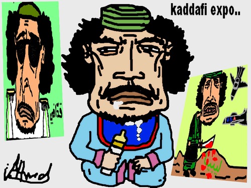 Cartoon: kaddafi terror (medium) by ahmed_rassam tagged me,and,you