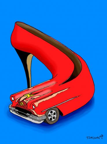 Cartoon: - (medium) by to1mson tagged car,auto,samochod,but,schuhe,mind