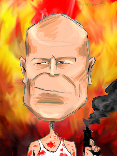 Cartoon: ... (medium) by to1mson tagged bruce,willis,schauspieler,aktor,usa,die,hard