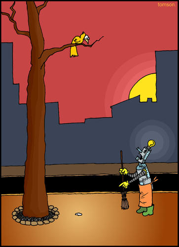 Cartoon: ... (medium) by to1mson tagged robot,roboter,natur,natura,przyroda,technika,technik,umwelt,srodowisko