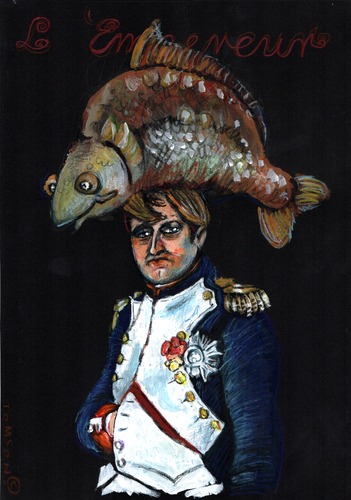 Cartoon: Emperor (medium) by to1mson tagged napoleon,fish,ryba,hat,mütze,kapelusz,czapka