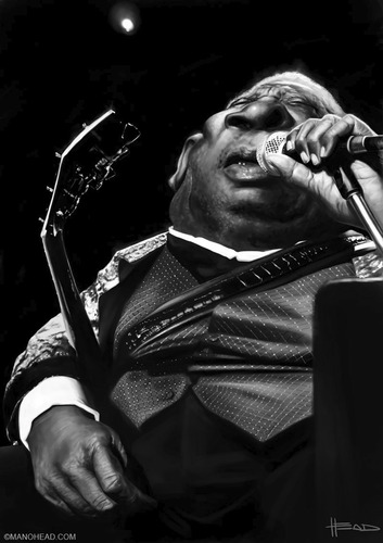 Cartoon: BBking (medium) by manohead tagged caricatura,manohead,bbking