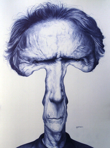 Cartoon: Clint Eastwood (medium) by manohead tagged caricatura,manohead,caricature
