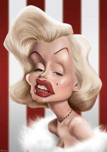Cartoon: Marilyn Monroe (medium) by manohead tagged caricatura,caricature,manohead,marilyn,monroe