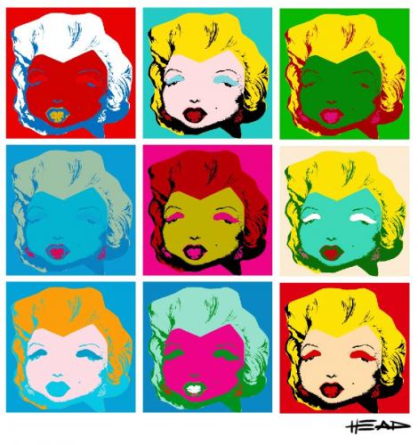 Cartoon: Marilyn Monroe Pop Art (medium) by manohead tagged caricatura,caricature,manohead