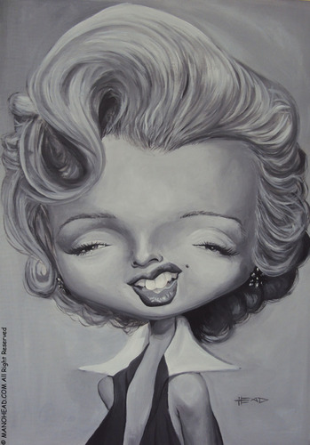 Cartoon: monroe oil (medium) by manohead tagged caricatura,caricature,manohead