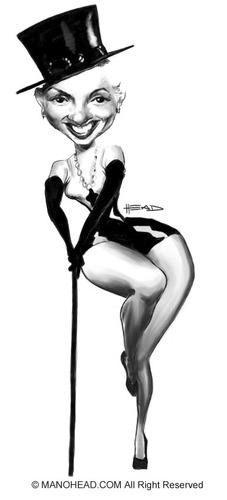 Cartoon: monroe pinup (medium) by manohead tagged caricatura,caricature,manohead