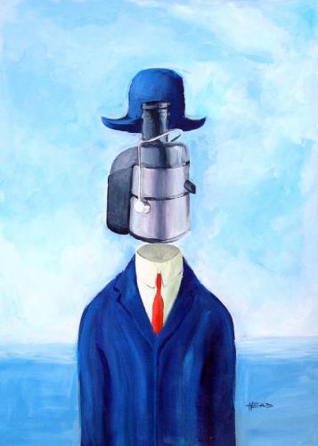 Cartoon: Rene Magritte (medium) by manohead tagged caricatura,caricature,manohead